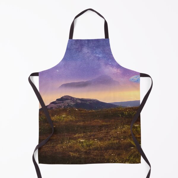 Item preview, On the mars, Futuristic illusion, fantasy land, meadow mountains, shiny galaxy sky, wild grassland, green plains forest designed and sold by August-E.