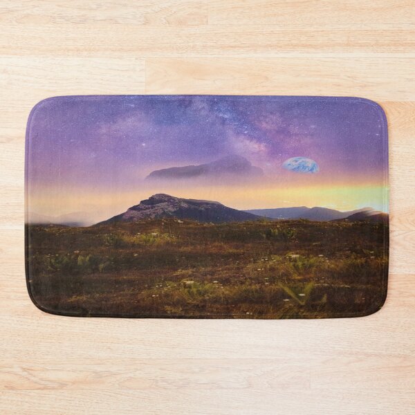 Item preview, On the mars, Futuristic illusion, fantasy land, meadow mountains, shiny galaxy sky, wild grassland, green plains forest designed and sold by August-E.