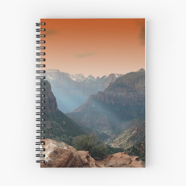 Item preview, Travel view, rocky mountains, orange sky, wild forest designed and sold by August-E.