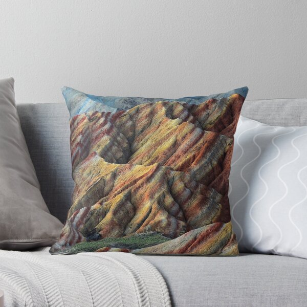 Item preview, Badland, acid mountains, color shaded rich valley summit, red, white, brown, orange, yellow, dry desert designed and sold by August-E.