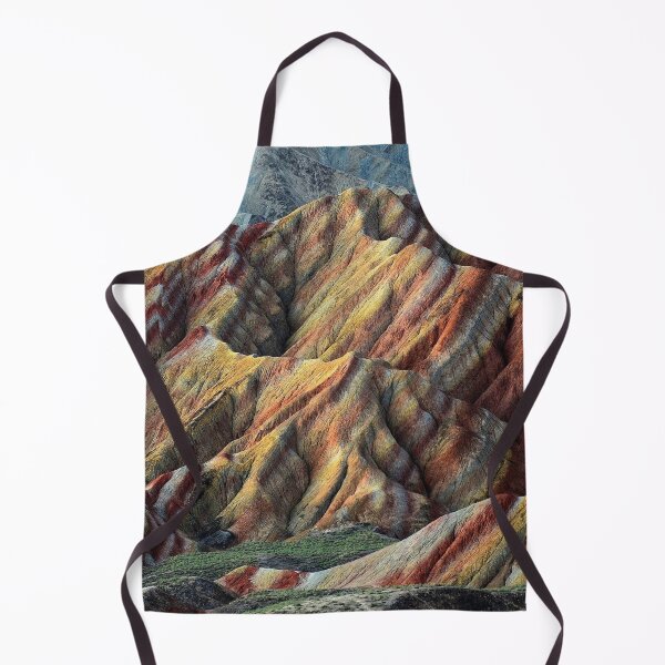Item preview, Badland, acid mountains, color shaded rich valley summit, red, white, brown, orange, yellow, dry desert designed and sold by August-E.