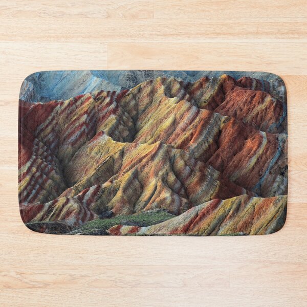 Item preview, Badland, acid mountains, color shaded rich valley summit, red, white, brown, orange, yellow, dry desert designed and sold by August-E.