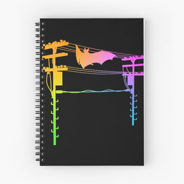 Item preview, Flourescent Rainbow Telegraph Pole, Phone Line Cable - Bat Hanging designed and sold by TheKingdomAttic.
