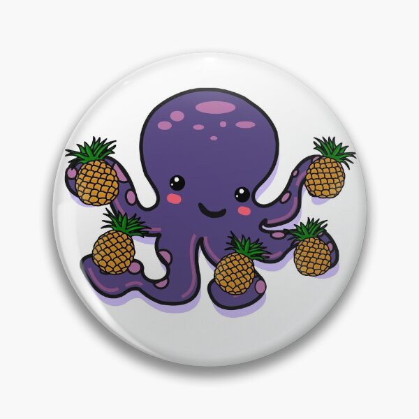 Item preview, Pineapple Octopus | Cute Purple Kawaii Octopus with Pineapples designed and sold by Rabbitti.