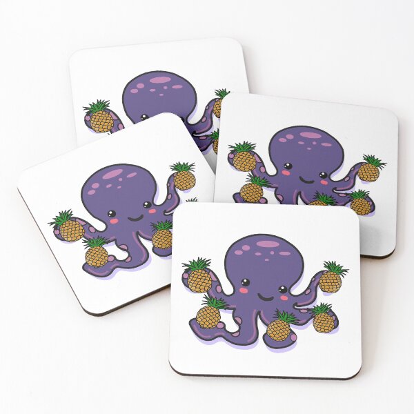 Item preview, Pineapple Octopus | Cute Purple Kawaii Octopus with Pineapples designed and sold by Rabbitti.