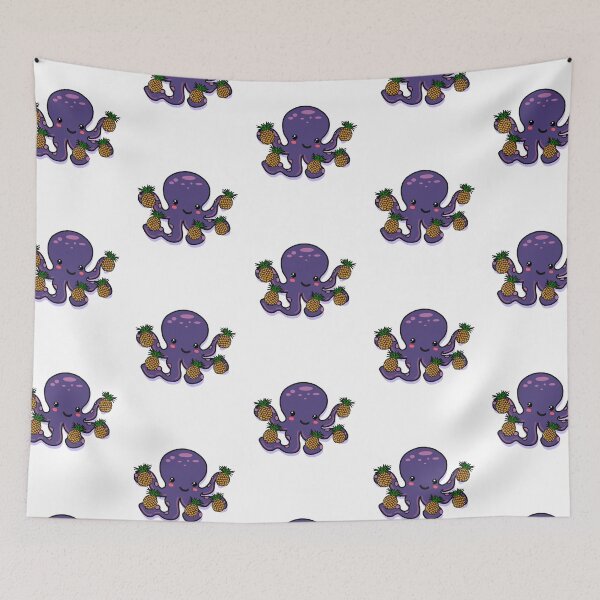 Item preview, Pineapple Octopus | Cute Purple Kawaii Octopus with Pineapples designed and sold by Rabbitti.
