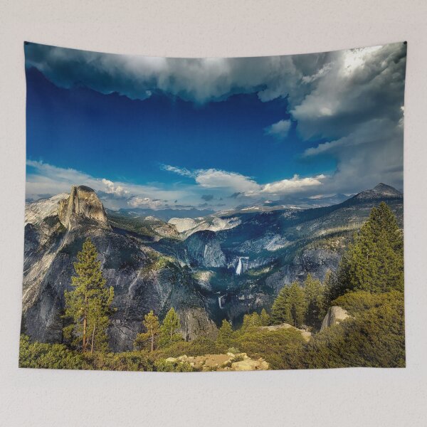 Item preview, Shiny silver mountains, bright blue sky, wild forest designed and sold by August-E.