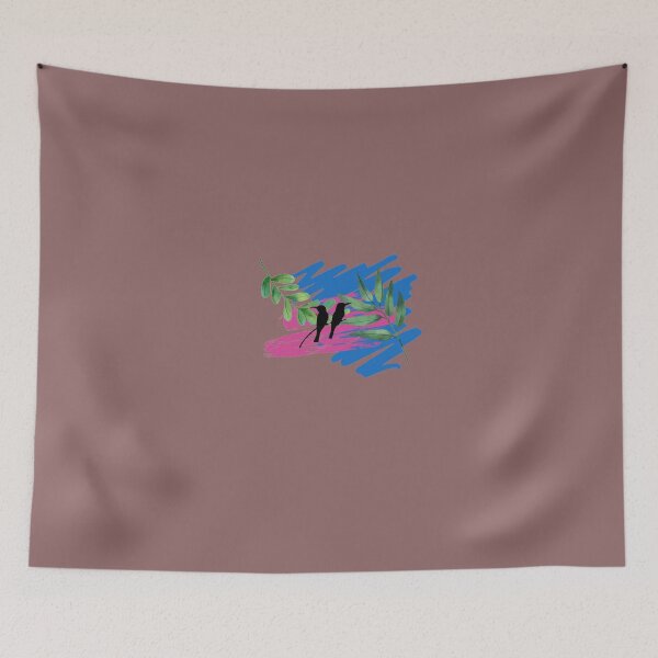 Item preview, Abstract artwork of two black love birds chilling out ! designed and sold by Byoudesigns.