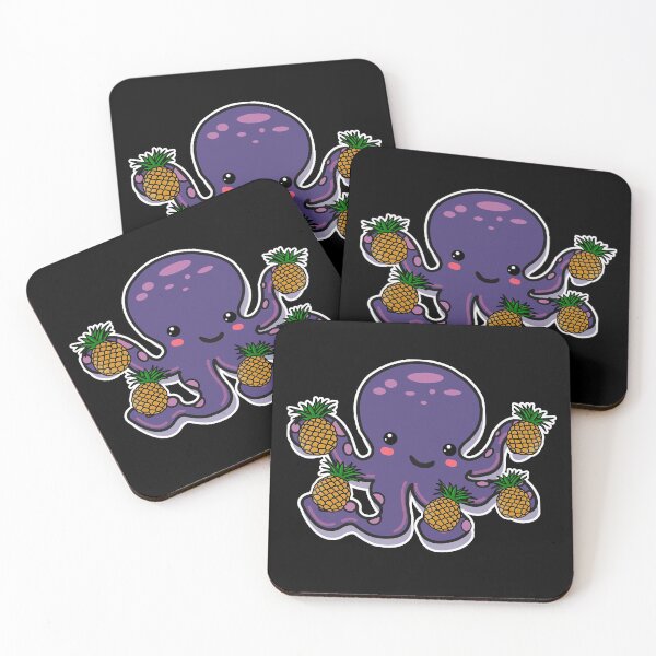 Item preview, Pineapple Octopus | Cute Purple Kawaii Octopus with Pineapples designed and sold by Rabbitti.