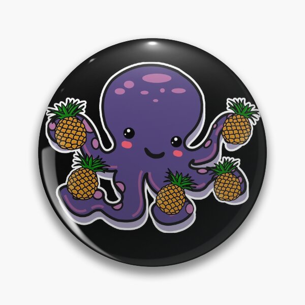 Item preview, Pineapple Octopus | Cute Purple Kawaii Octopus with Pineapples designed and sold by Rabbitti.