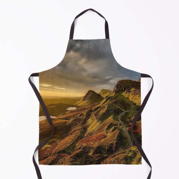 Item preview, Rocky plateau, forest green wild mountains, bright blue yellow sky, sunrise shine designed and sold by August-E.