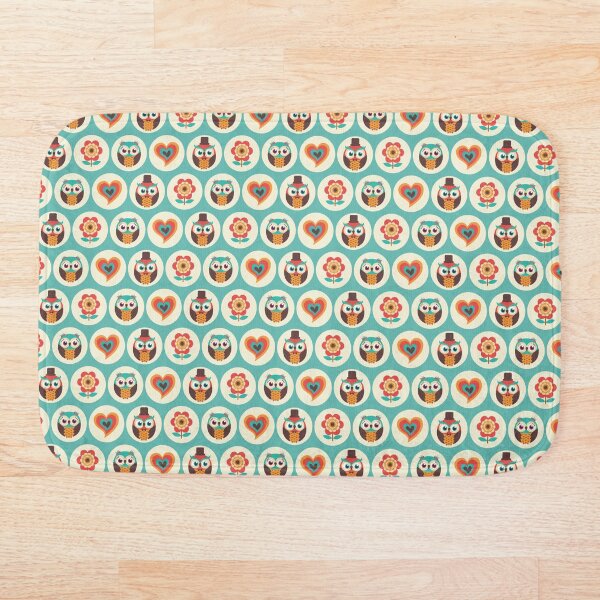 Cute Owls Flower Bath Mat