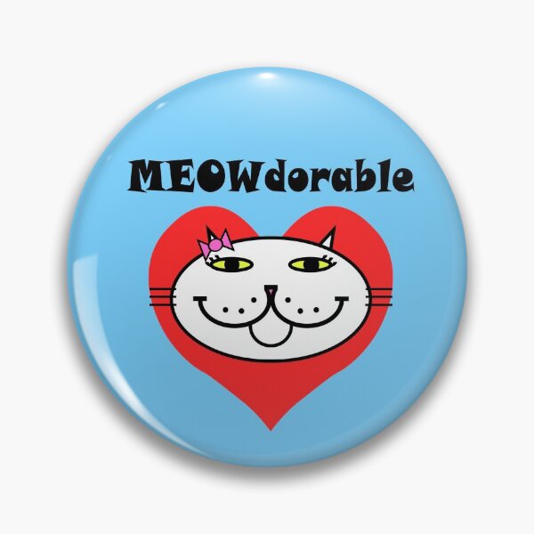 Item preview, MEOWdorable - PURRty Kitty Face on a Red Heart designed and sold by RawSunArt.