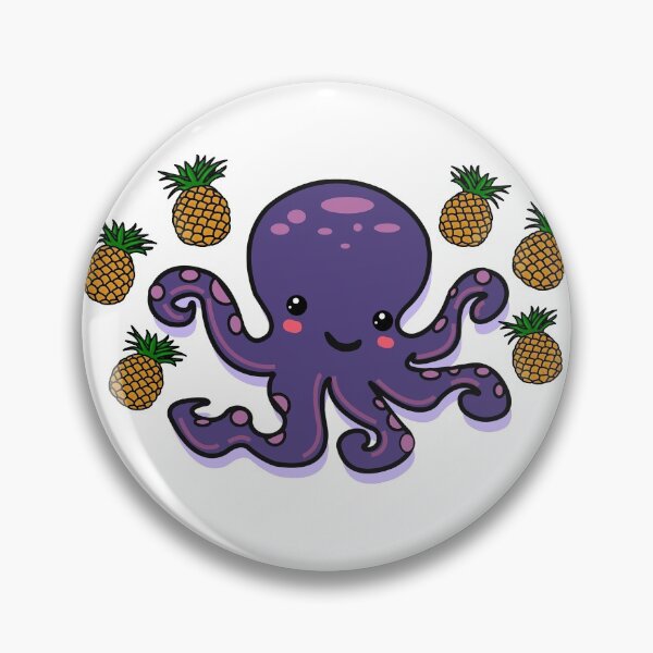 Item preview, Pineapple Octopus | Cute Purple Kawaii Octopus with Pineapples designed and sold by Rabbitti.