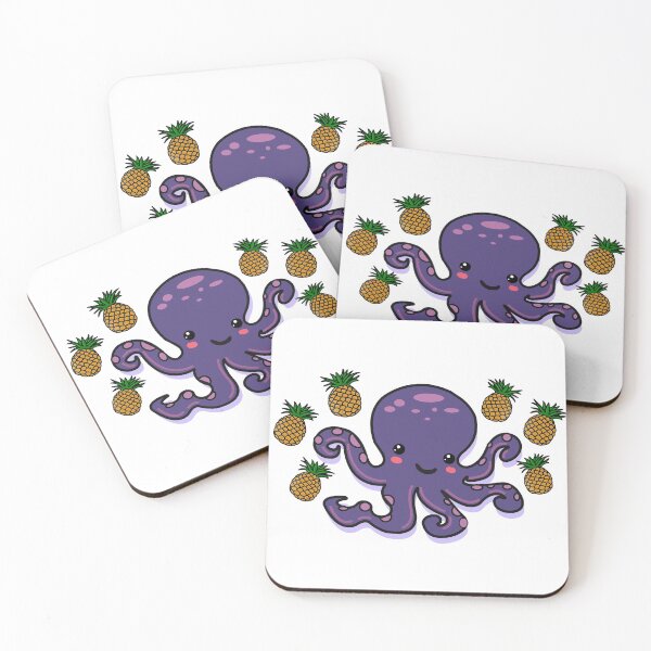 Item preview, Pineapple Octopus | Cute Purple Kawaii Octopus with Pineapples designed and sold by Rabbitti.