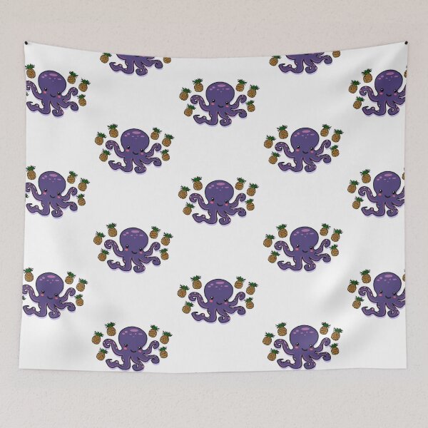 Item preview, Pineapple Octopus | Cute Purple Kawaii Octopus with Pineapples designed and sold by Rabbitti.