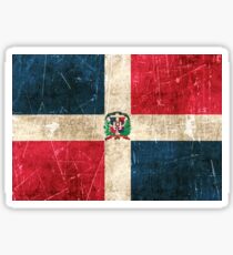 Vintage Aged and Scratched Dominican Republic Flag Sticker