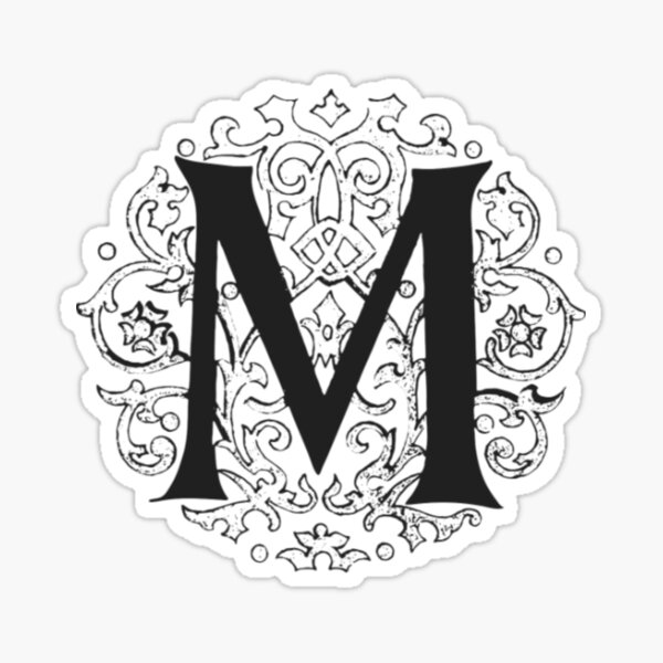 "Initial letter M" Sticker by Millieboutique Redbubble