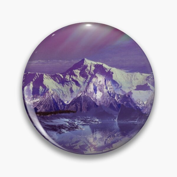 Item preview, Aurora rainbow flash sky, snow mountains Alaska, shiny midnight dark sky, violet, purple, green, blue, pink, cosmo  designed and sold by August-E.