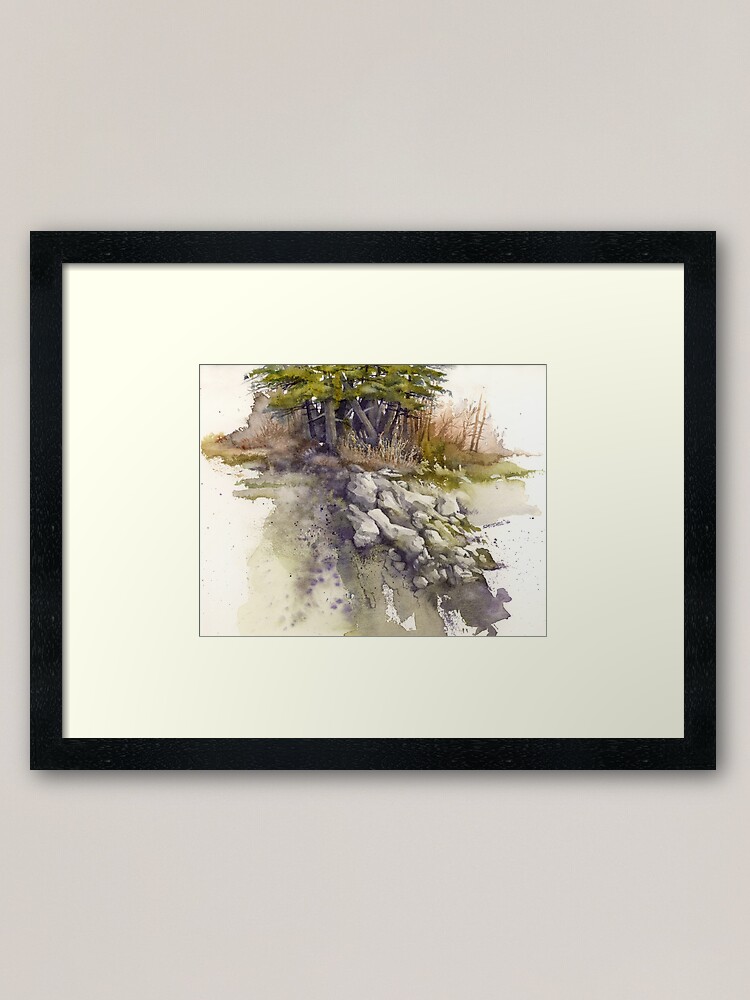 Thumbnail 1 of 7, Framed Art Print, Rockslide Study designed and sold by mindofwaterc.