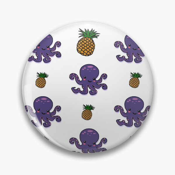 Item preview, Pineapple Octopus | Cute Purple Kawaii Octopus with Pineapples Pattern designed and sold by Rabbitti.