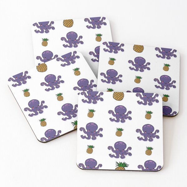 Item preview, Pineapple Octopus | Cute Purple Kawaii Octopus with Pineapples Pattern designed and sold by Rabbitti.