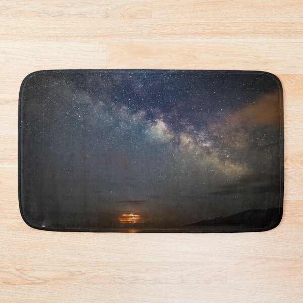 Item preview, Aurora black river sunset, shiny starry midnight dark sky, dark blue, above the clouds designed and sold by August-E.