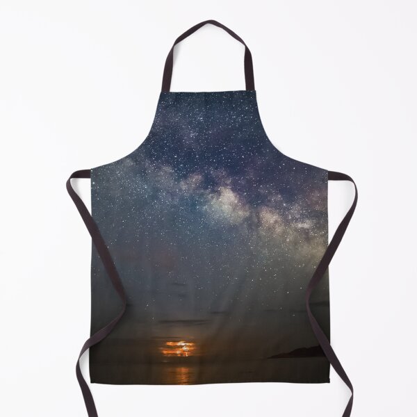 Item preview, Aurora black river sunset, shiny starry midnight dark sky, dark blue, above the clouds designed and sold by August-E.
