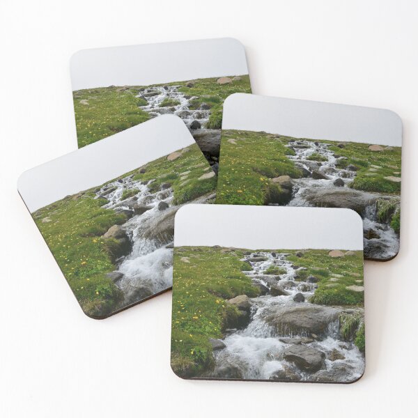Item preview, Wild garden valley, steep river boulder, green forest, autumn break, yellow flowers, summer vibes designed and sold by August-E.