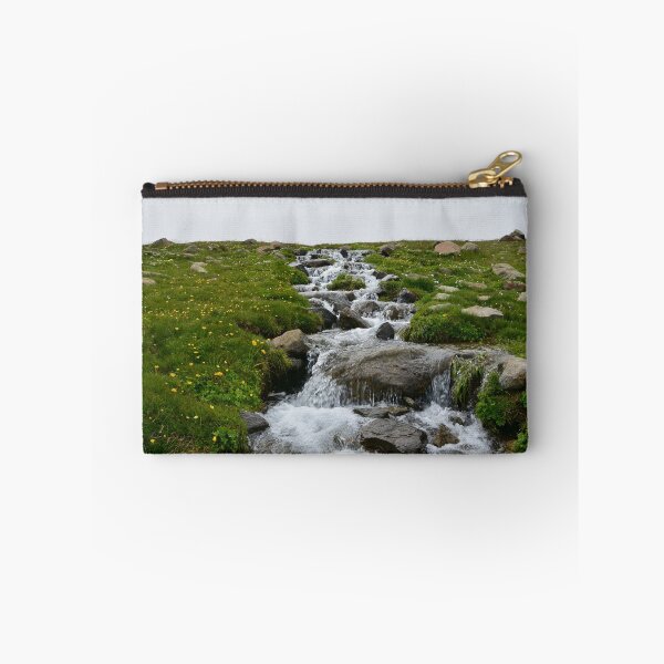 Item preview, Wild garden valley, steep river boulder, green forest, autumn break, yellow flowers, summer vibes designed and sold by August-E.