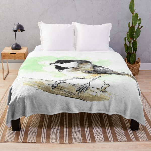 Item preview, Watercolor Black-Capped Chickadee Bird designed and sold by BlackGoatPrints.