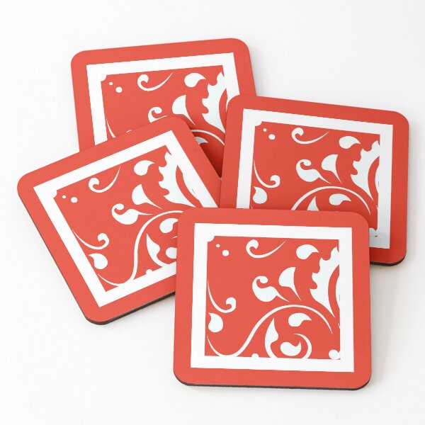Item preview, Red White Ornamental Pattern 90 designed and sold by vortexatelier.