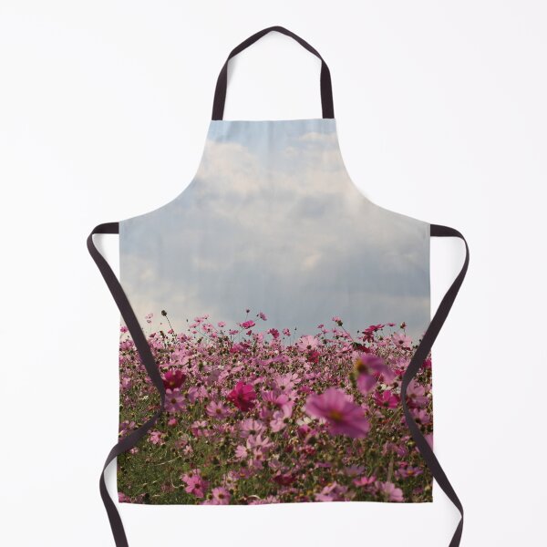 Item preview, Pink Wild flowers garden valley, forest green, autumn, blue sky clouds, purple, magenta flowers, summer vibes designed and sold by August-E.