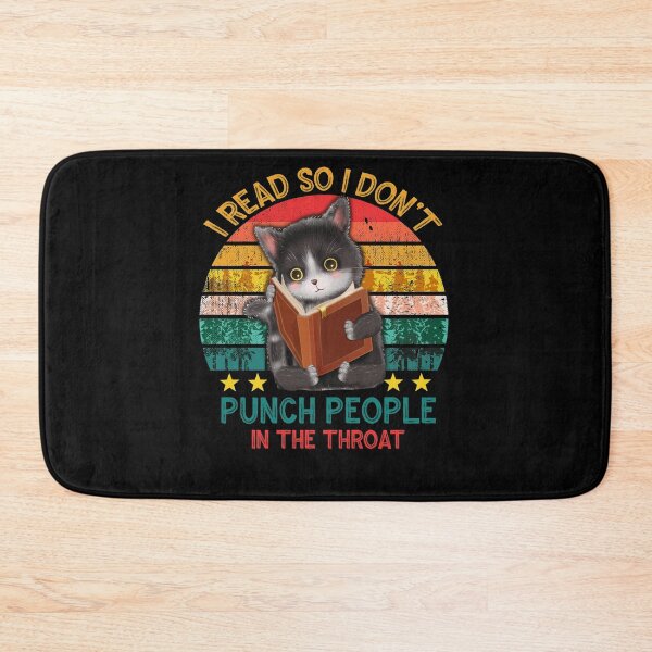 Item preview, I Read So I Don't Punch People In The Throat Vintage Black Cat designed and sold by BaseStore.