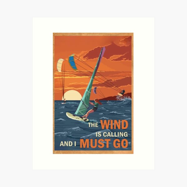Aperçu de l'œuvre Affiche verticale d'appel de planche à voile créée et vendue par zuzinstr.