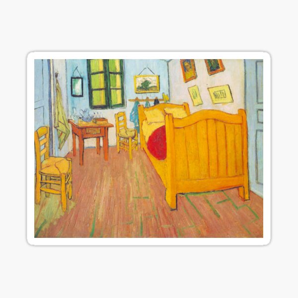 'The Bedroom in Arles, Saint Remy' by Vincent Van Gogh (Reproduction) Sticker