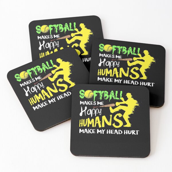 Item preview, Softball Makes Me Happy Humans Make My Head Hurt designed and sold by BaseStore.