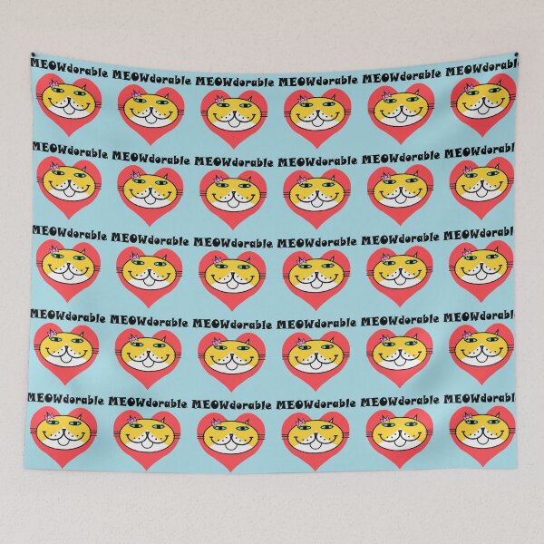 Item preview, MEOWdorable - PURRty Sunny Kitty Face on a Red Heart designed and sold by RawSunArt.