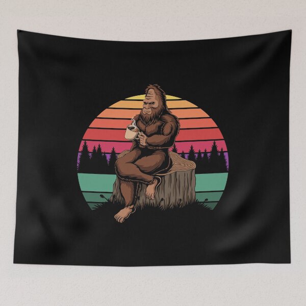 Item preview, Bigfoot drinking coffee-gift for coffee addicts who believe in Bigfoot designed and sold by BRtisticDesigns.