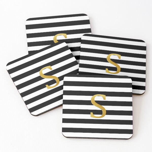 Item preview, Black White Stripe Letter S designed and sold by Susan Link.