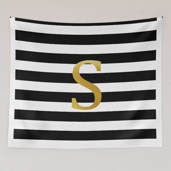 Item preview, Black White Stripe Letter S designed and sold by Susan Link.