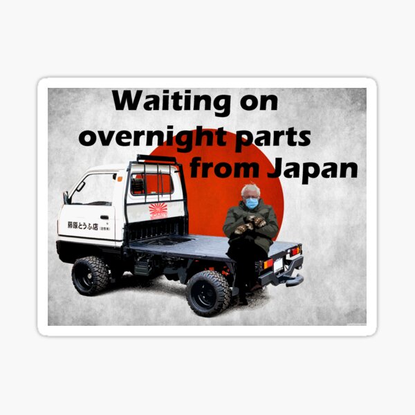 Bernie Sanders Mittens JDM RHD Kei Mini Truck Suzuki Carry Initial D Fujiwara Tofu Parts from Japan Sticker