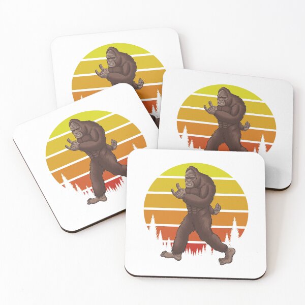 Item preview, Bigfoot rocks, retro sunset gift for Bigfoot lovers designed and sold by BRtisticDesigns.