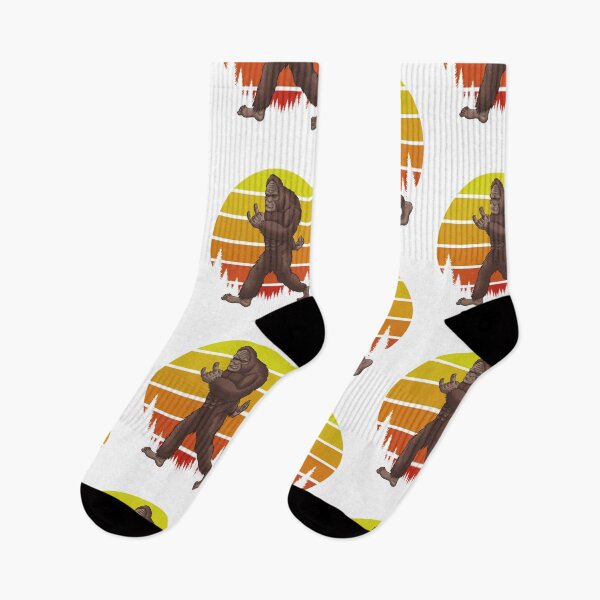 Item preview, Bigfoot rocks, retro sunset gift for Bigfoot lovers designed and sold by BRtisticDesigns.