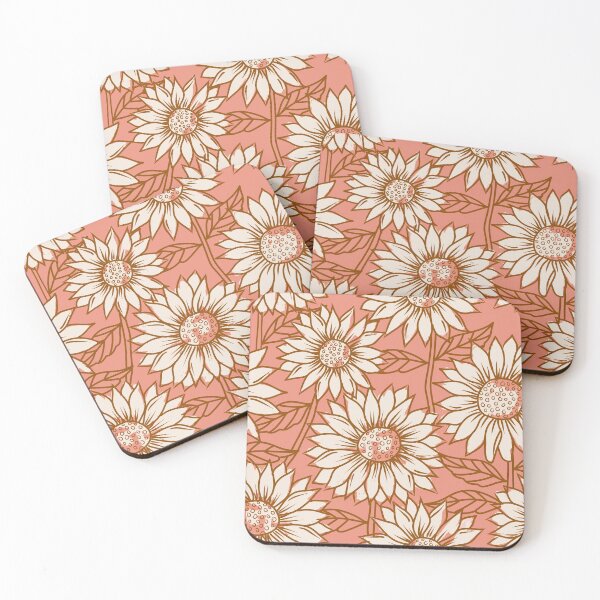 Item preview, Coral Sunflowers designed and sold by latheandquill.