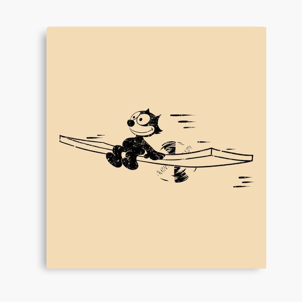 Felix The Cat, Eats are West - Black Canvas Print
