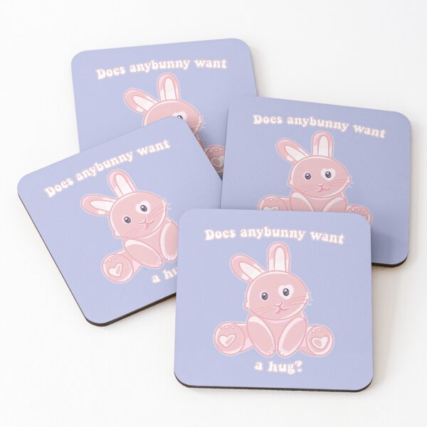 Item preview, Does anybunny want a hug? Bunny pun designed and sold by RoserinArt.