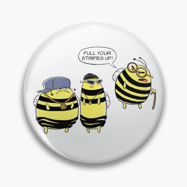 Item preview, Funny Bees Cartoon - Bees In The Hood - Pull Up Your Stripes designed and sold by cedricstudio.
