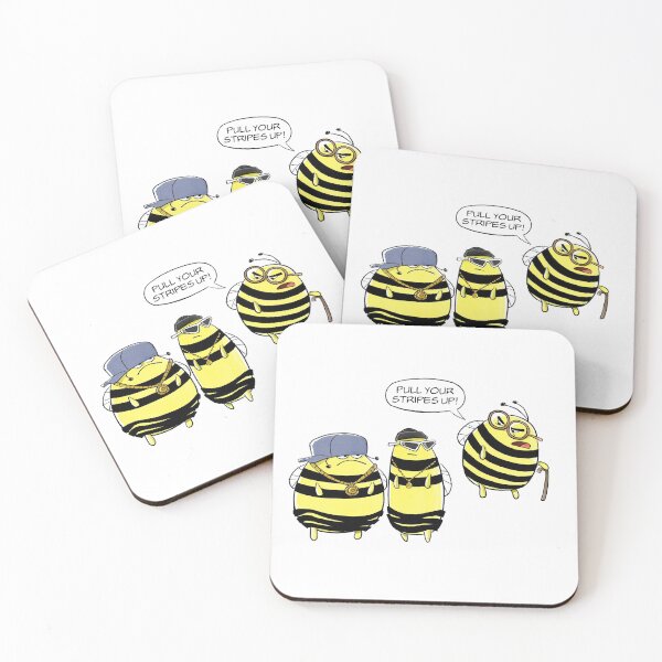 Item preview, Funny Bees Cartoon - Bees In The Hood - Pull Up Your Stripes designed and sold by cedricstudio.