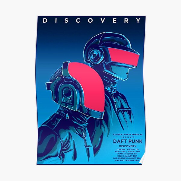 bleu daft punk rouge Poster